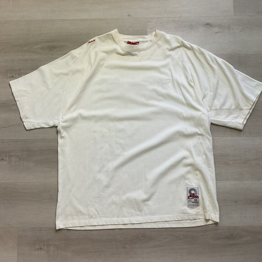 Akademiks Y2K Mens Oversized Tee White 3XL Pure Cotton